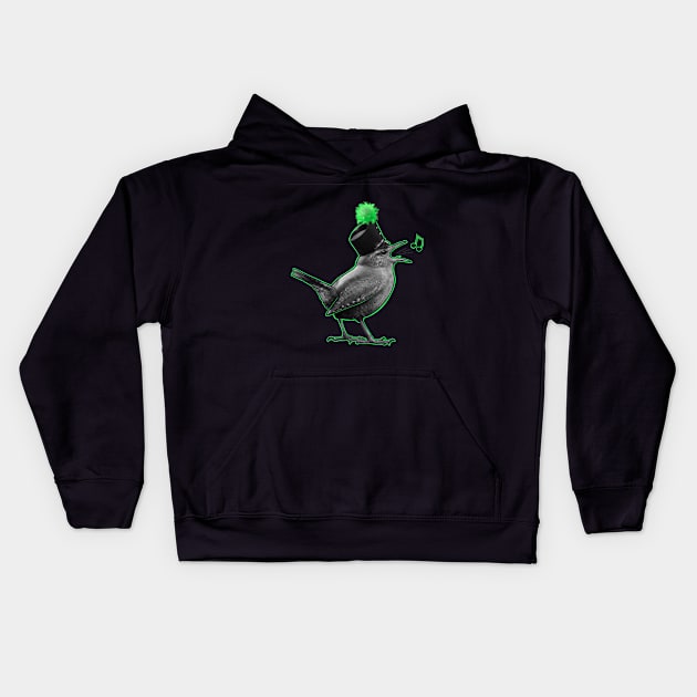 Single bird band Kids Hoodie by Thrush